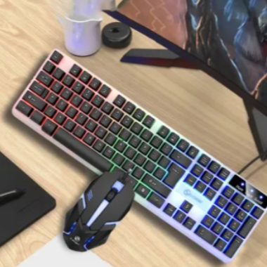 Combo phím chuột giả cơ GTX 350 Chuyên Game | Đen / Trắng Led Rainbow