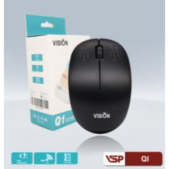 Mouse Không Dây VSP Q1 (Màu Đen - Trắng - Hồng - Xanh)