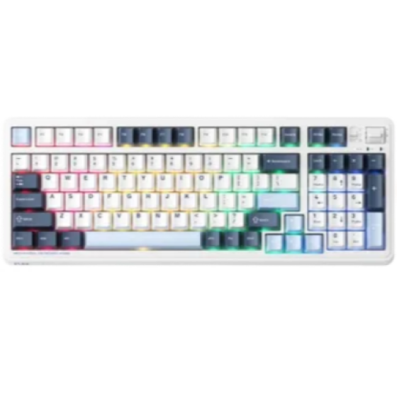 Bàn phím cơ không dây Machenike KG98 Tri-Mode RGB - White Blue / Purple-Gold Switch